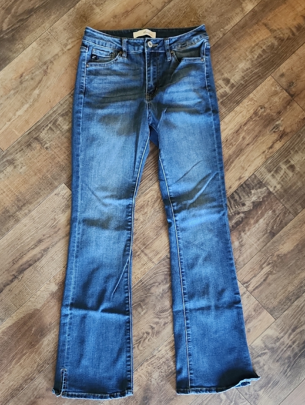 KanCan Women's Blue Wide-Leg Flare Jeans